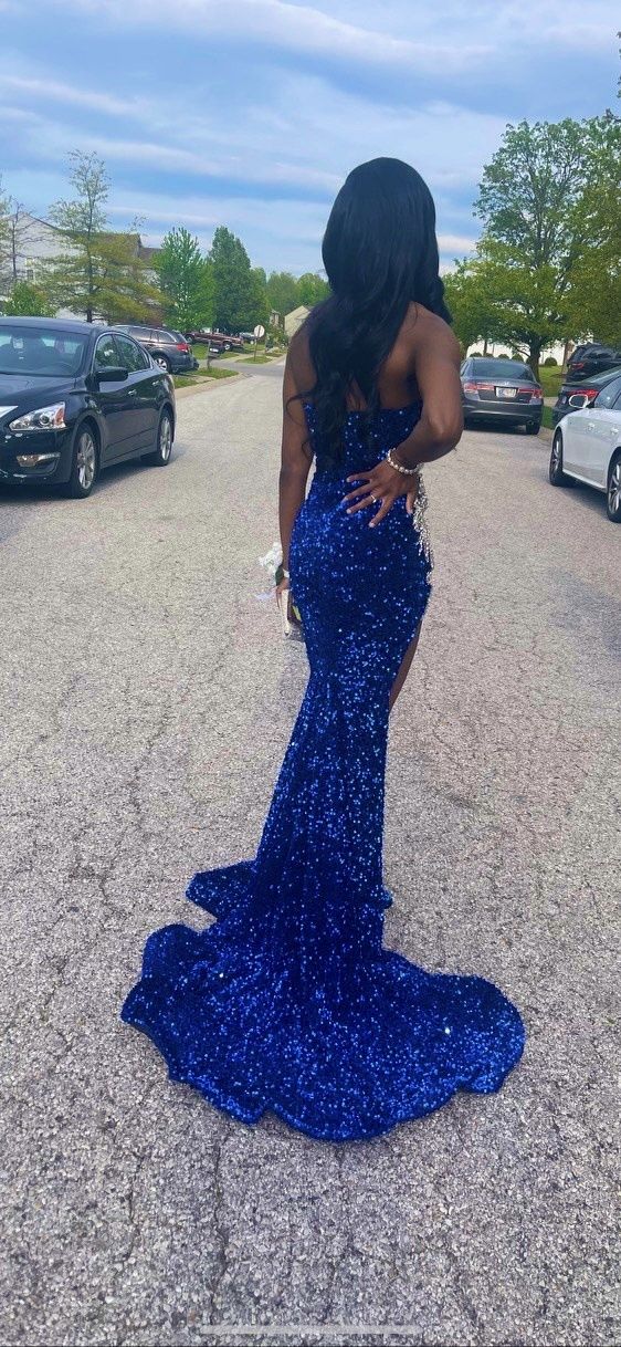 Portia and Scarlett Size 0 Prom Blue Mermaid Dress on Queenly