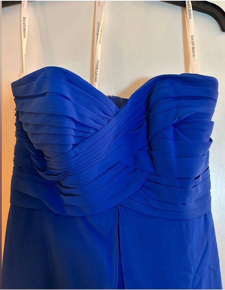 David's Bridal Size 6 Prom Blue Cocktail Dress on Queenly