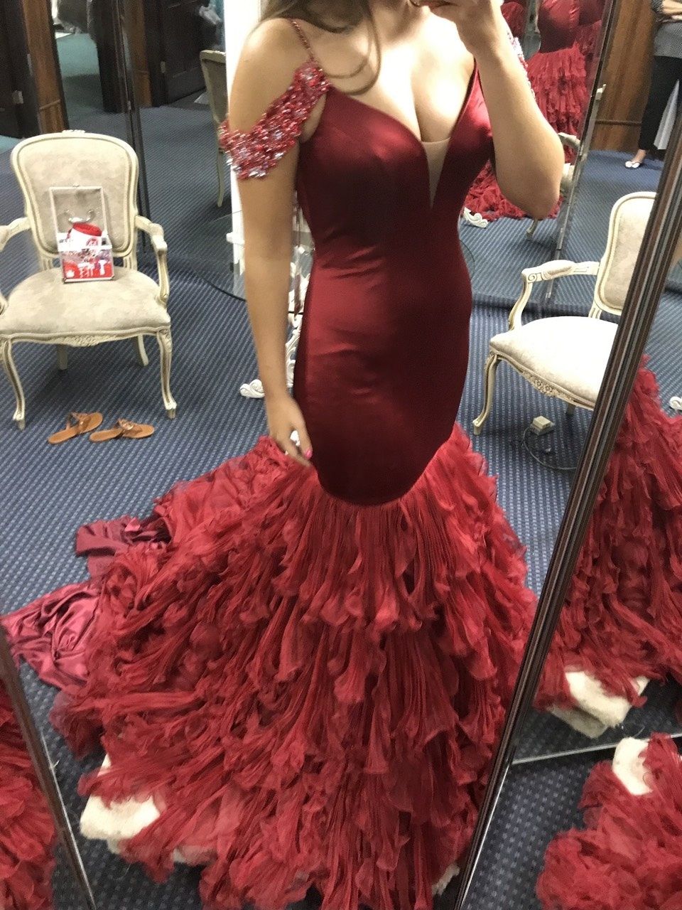 Sherri Hill Size 6 Pageant Red Mermaid Dress on Queenly