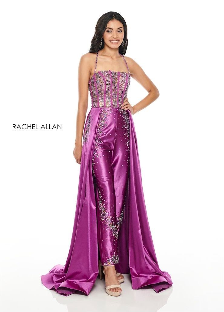 Rachel Allan Size 6 Pageant Purple Formal Jumpsuit on Queenly