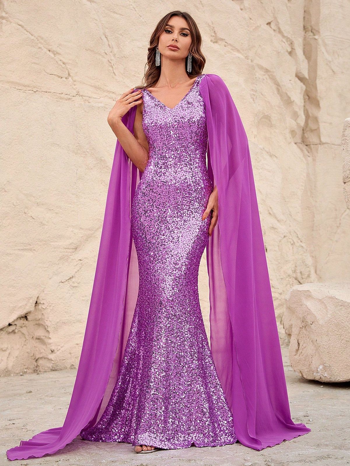 Style FSWD1320 Faeriesty Size XL Purple Mermaid Dress on Queenly