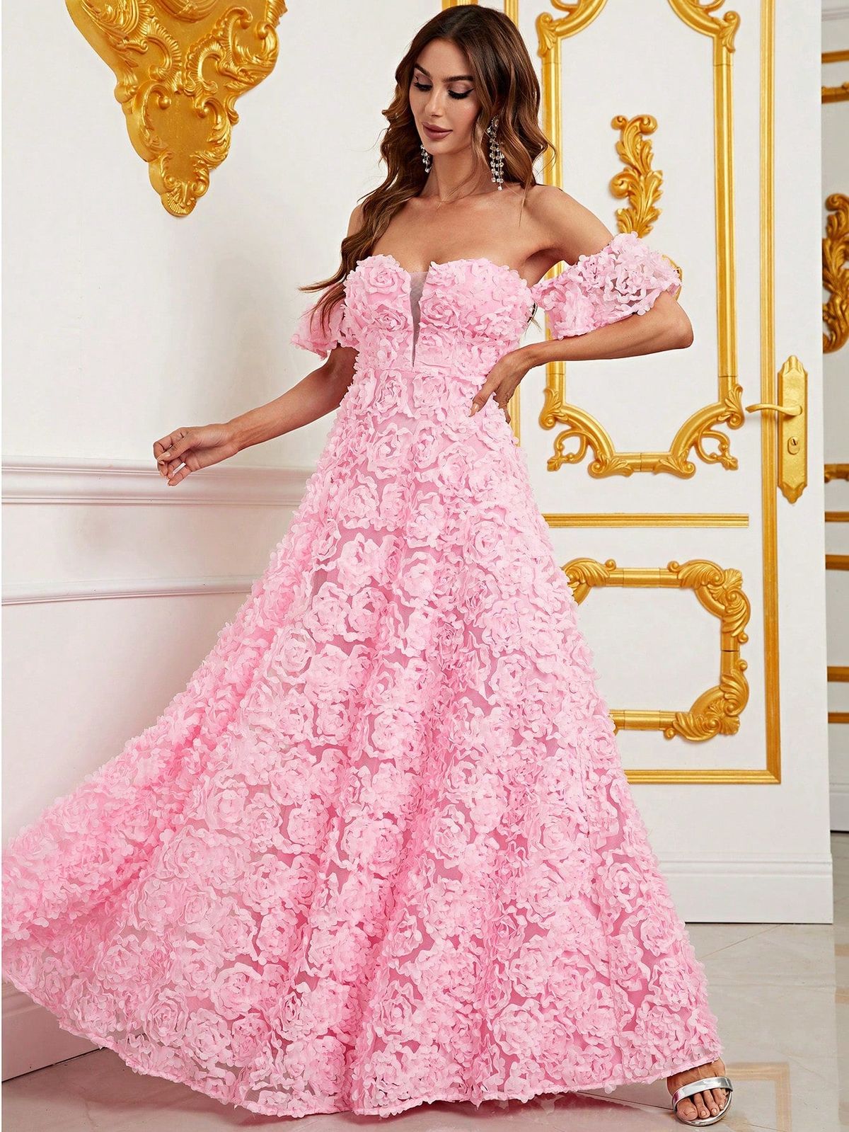 Style FSWD0832 Faeriesty Size XS Off The Shoulder Pink Floor Length Maxi on Queenly