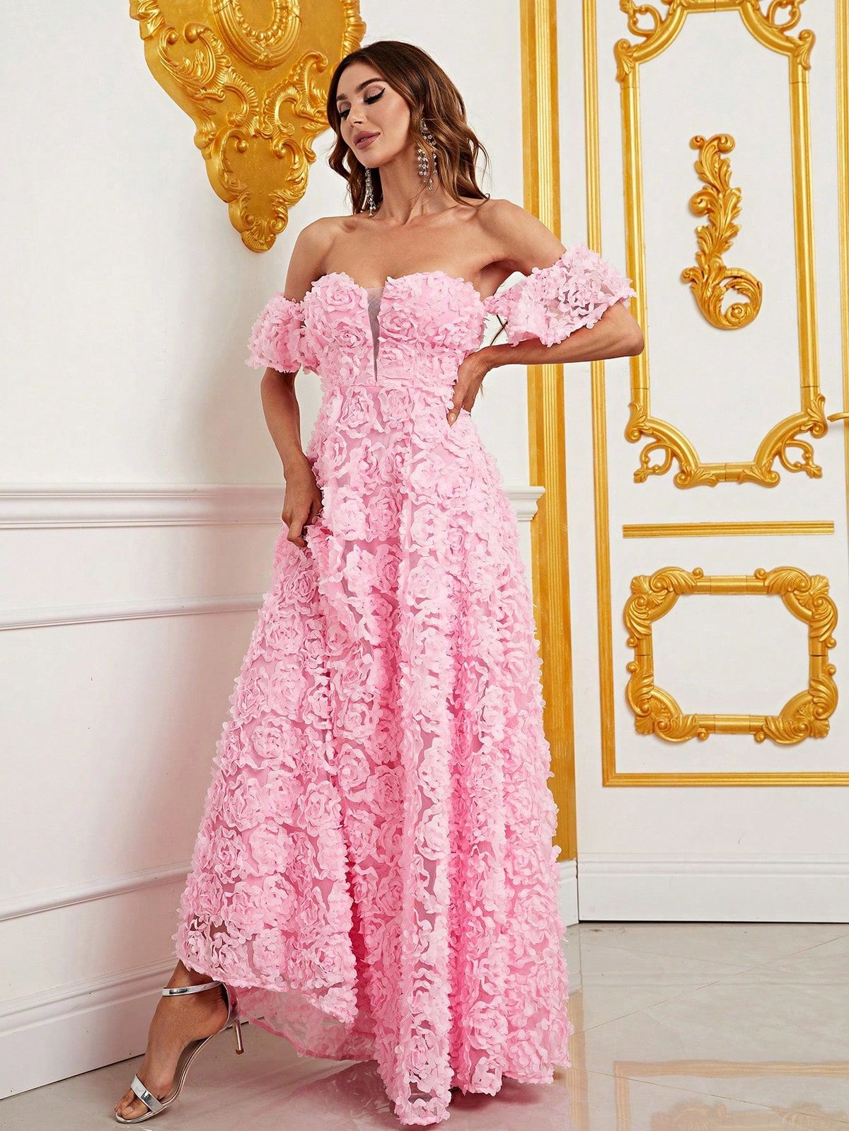 Style FSWD0832 Faeriesty Size S Off The Shoulder Pink Floor Length Maxi on Queenly