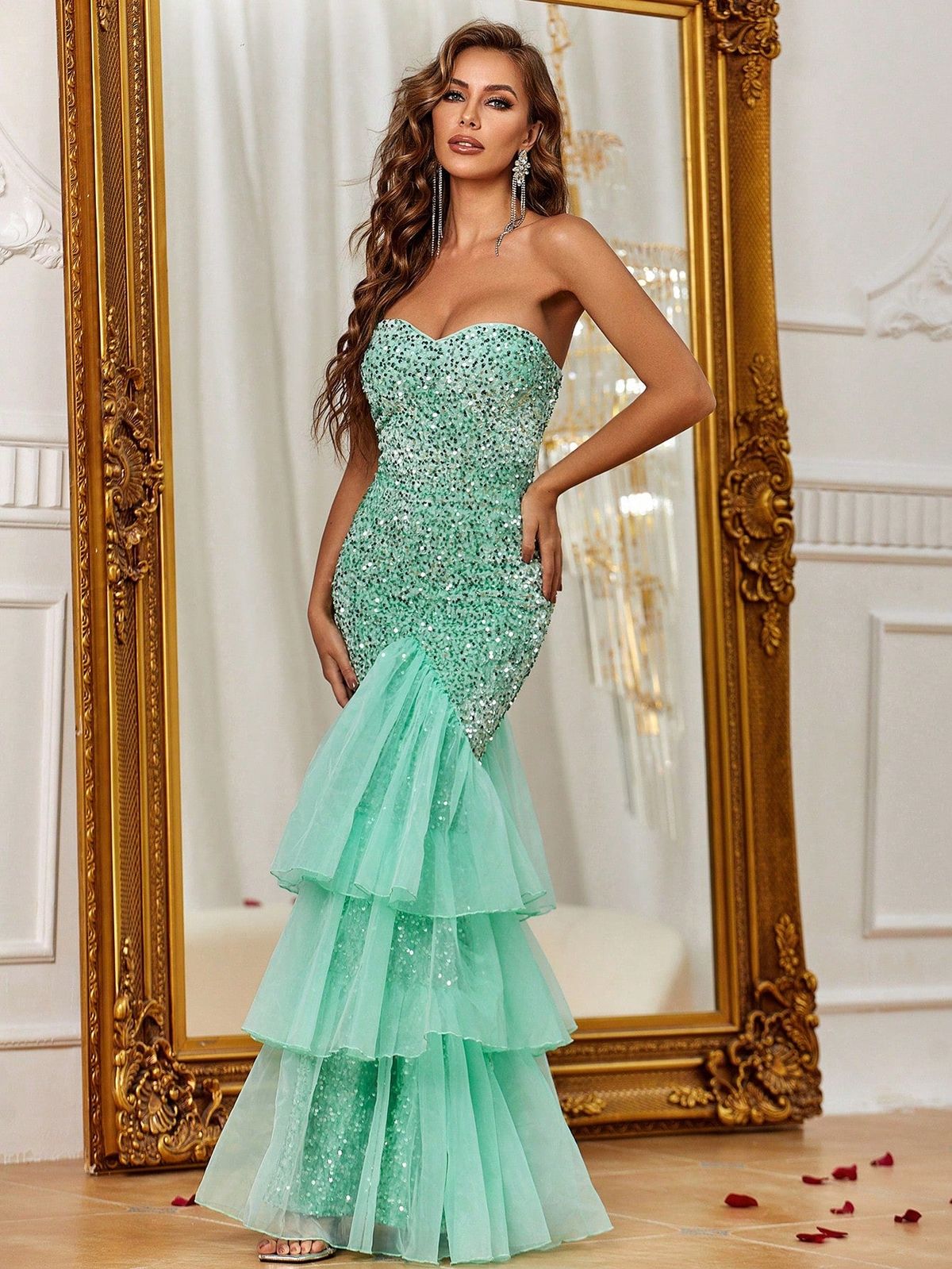 Style FSWD0371 Faeriesty Size L Light Green Mermaid Dress on Queenly