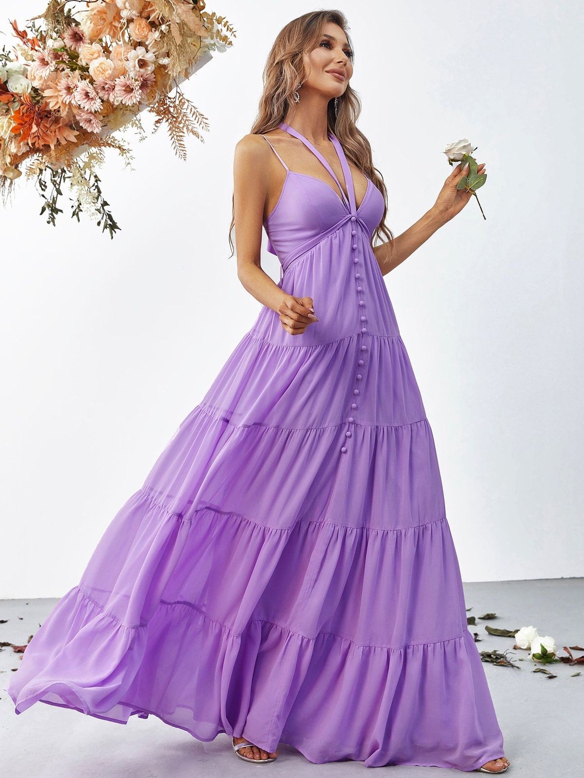 Style FSWD0875 Faeriesty Size L Purple A-line Dress on Queenly
