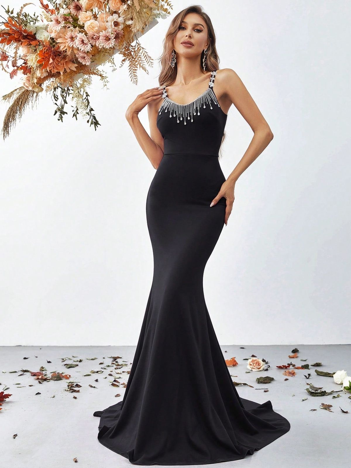 Style FSWD0901 Faeriesty Size S Sequined Black Mermaid Dress on Queenly