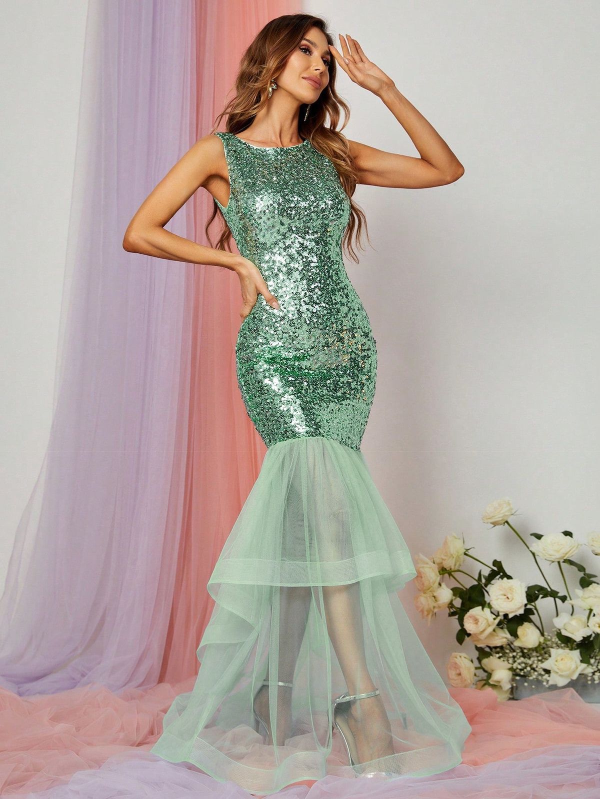 Style FSWD0836 Faeriesty Size M Prom Light Green Floor Length Maxi on Queenly