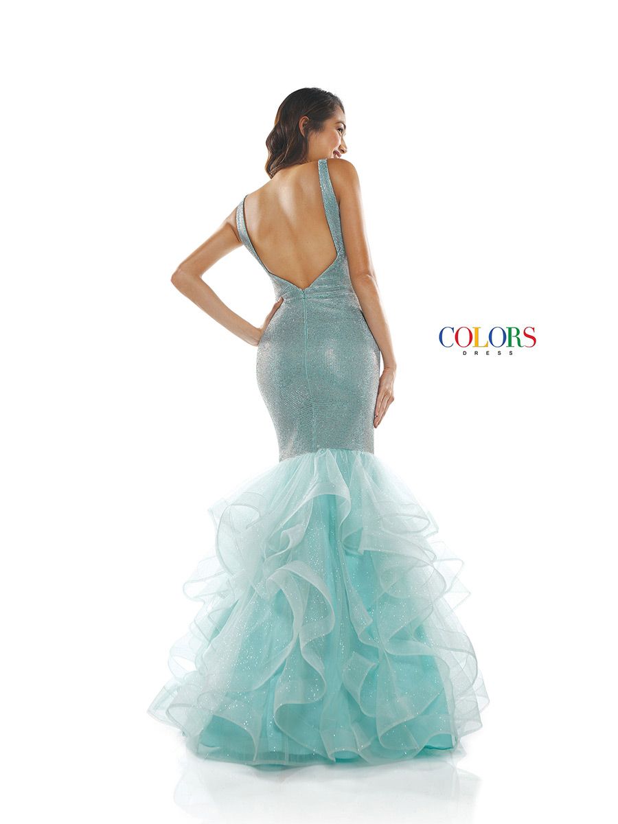 Style 2351 Colors Size 2 Turquoise Green Mermaid Dress on Queenly