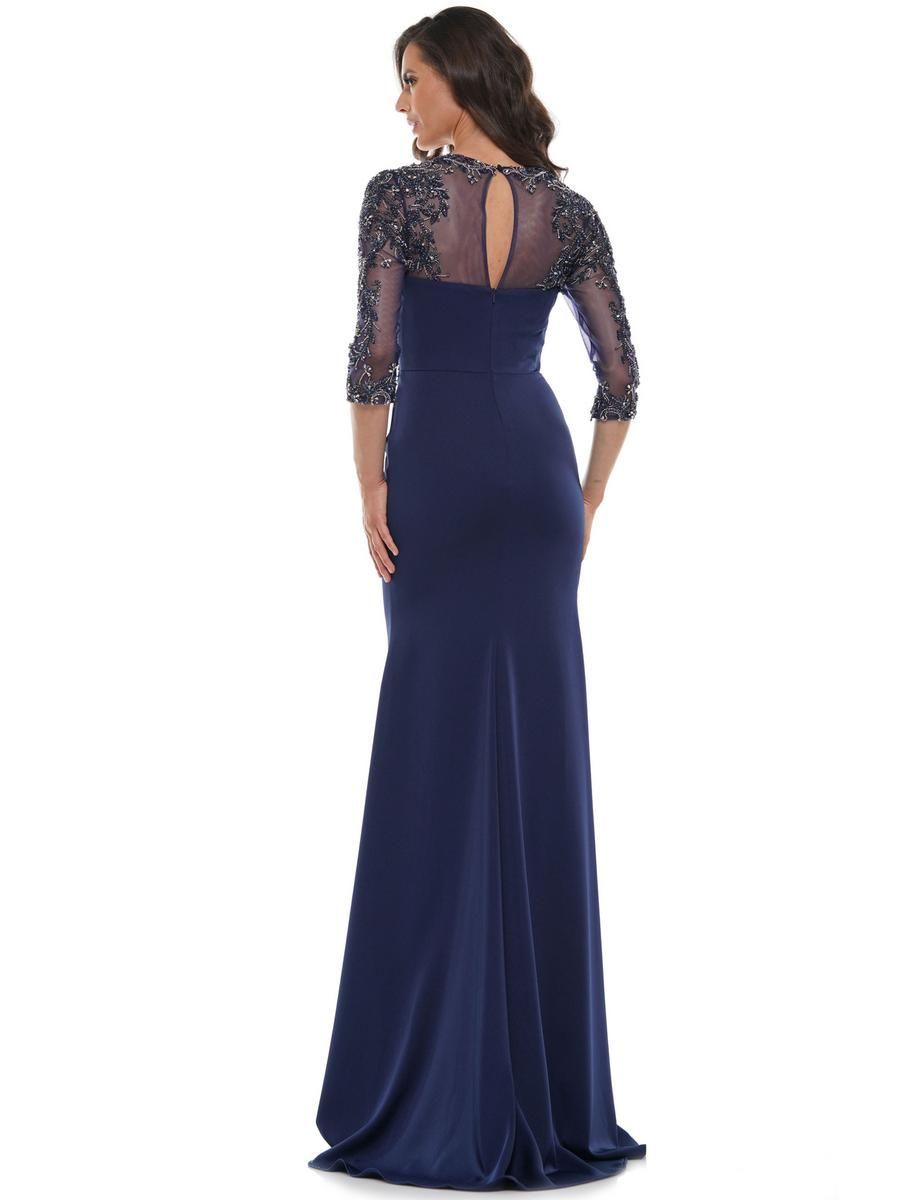 Style MV1070 Colors Plus Size 20 Pageant Sheer Navy Blue Floor Length Maxi on Queenly