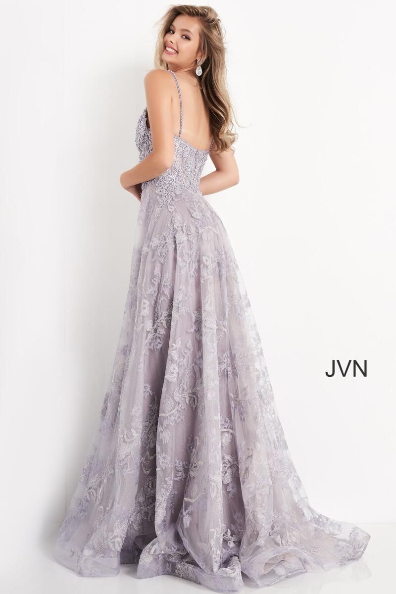 Style JVN06474 Jovani Plus Size 18 Prom Purple Ball Gown on Queenly