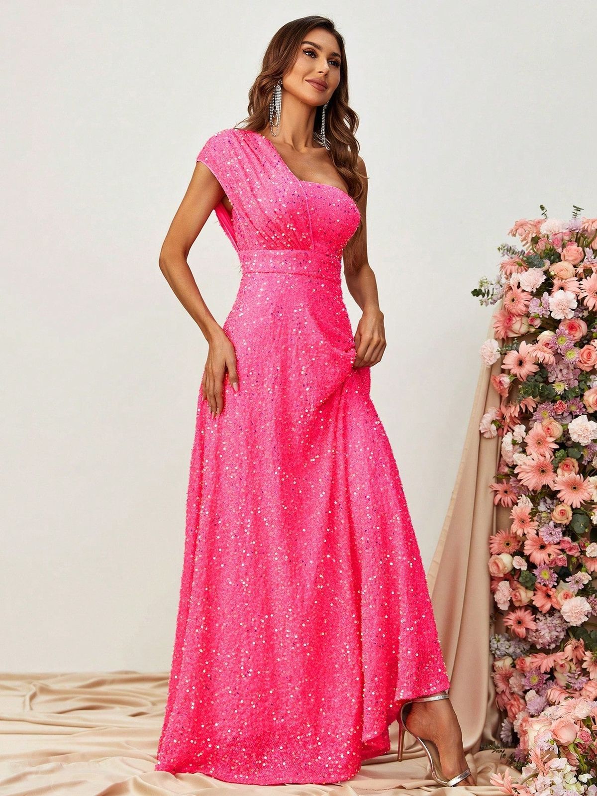 Style FSWD0867 Faeriesty Size S One Shoulder Hot Pink A-line Dress on Queenly