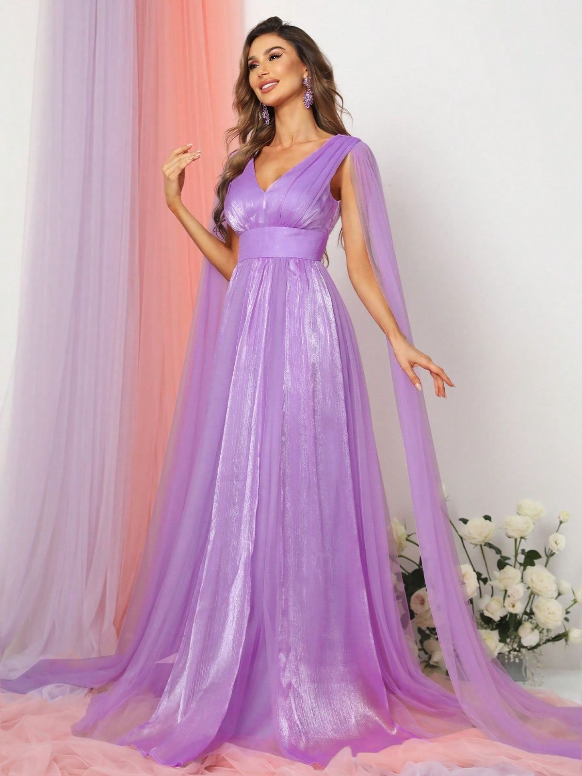 Style FSWD8089 Faeriesty Size XS Bridesmaid Plunge Purple A-line Dress on Queenly