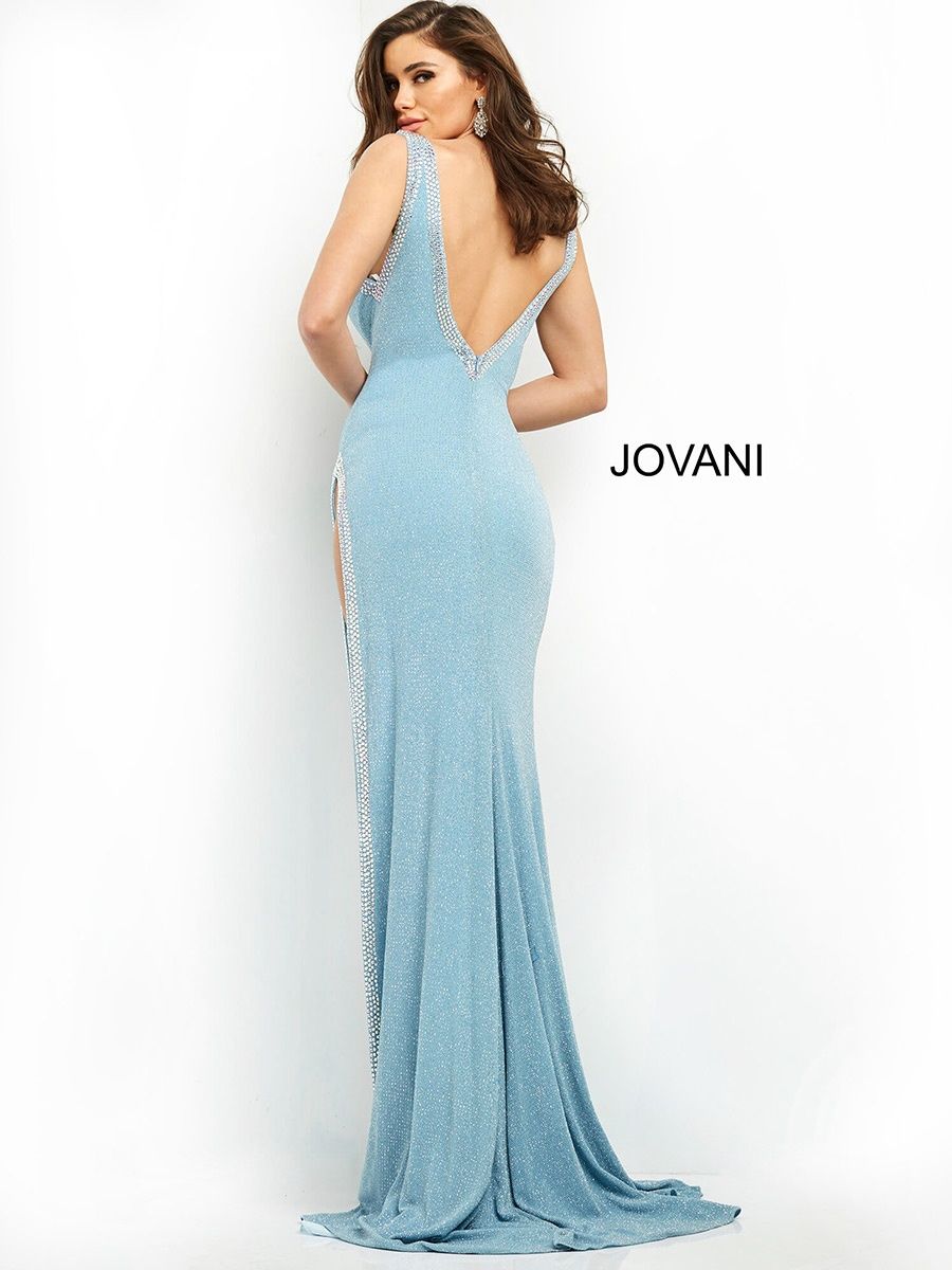 Style 06276 Jovani Size 8 Pageant Light Blue Side Slit Dress on Queenly
