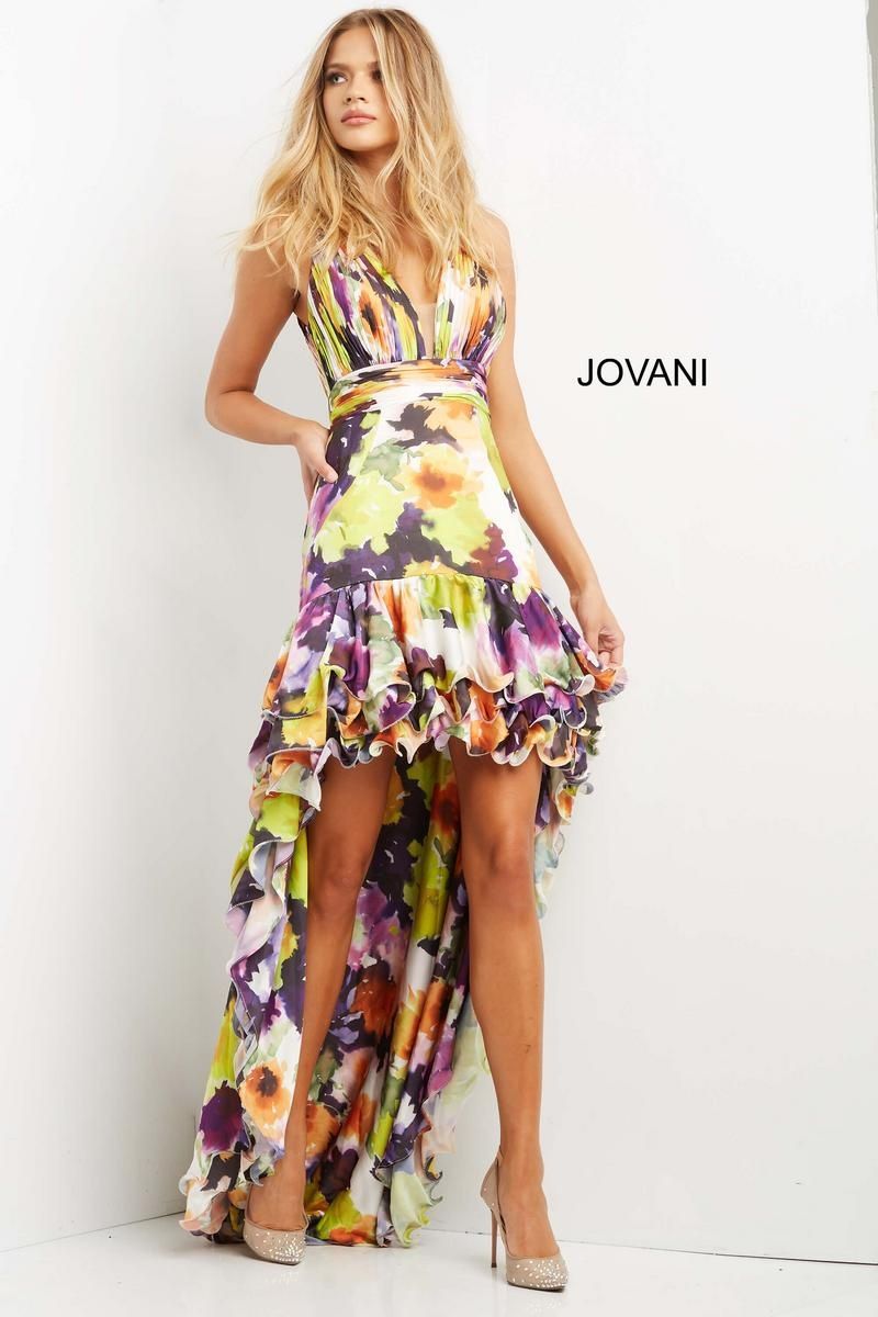 Style 09389 Jovani Size 4 Prom Multicolor Cocktail Dress on Queenly