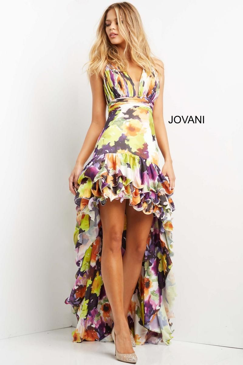 Style 09389 Jovani Size 4 Prom Multicolor Cocktail Dress on Queenly