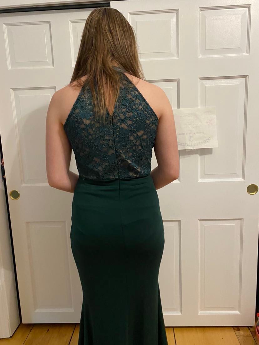 Size L Prom High Neck Green Mermaid Dress on Queenly