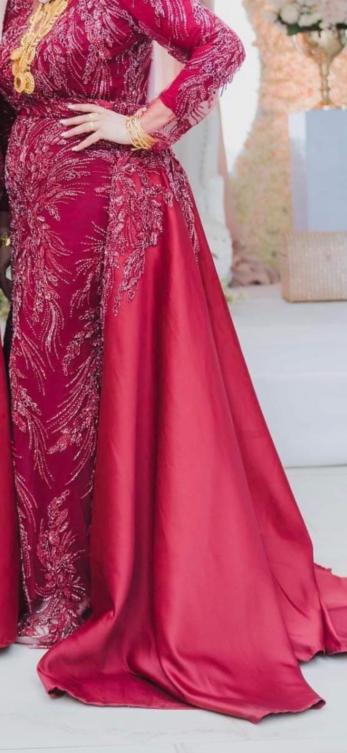 Size 1X Burgundy Red Floor Length Maxi on Queenly