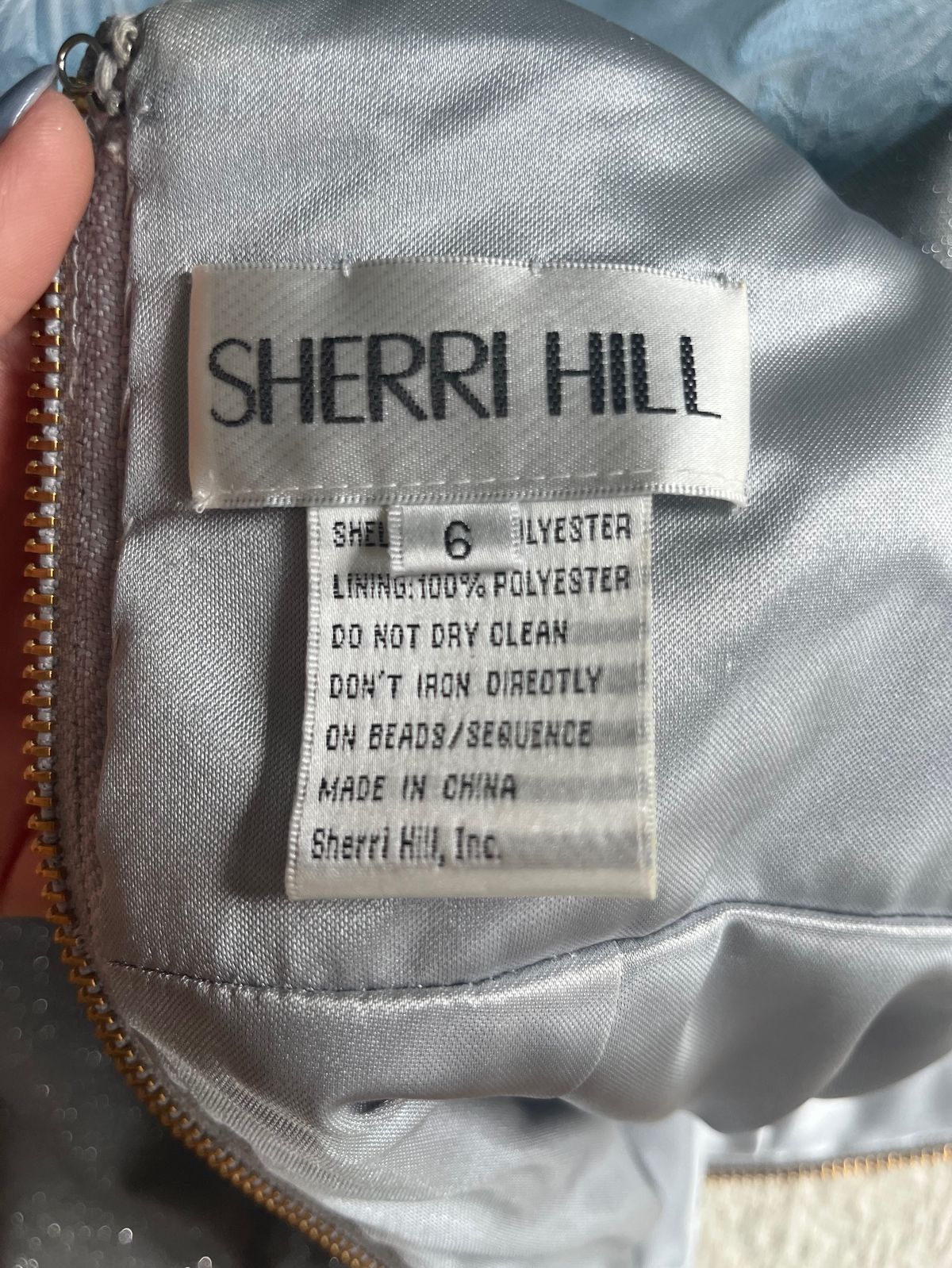 Sherri Hill Size 6 Homecoming Silver Cocktail Dress on Queenly