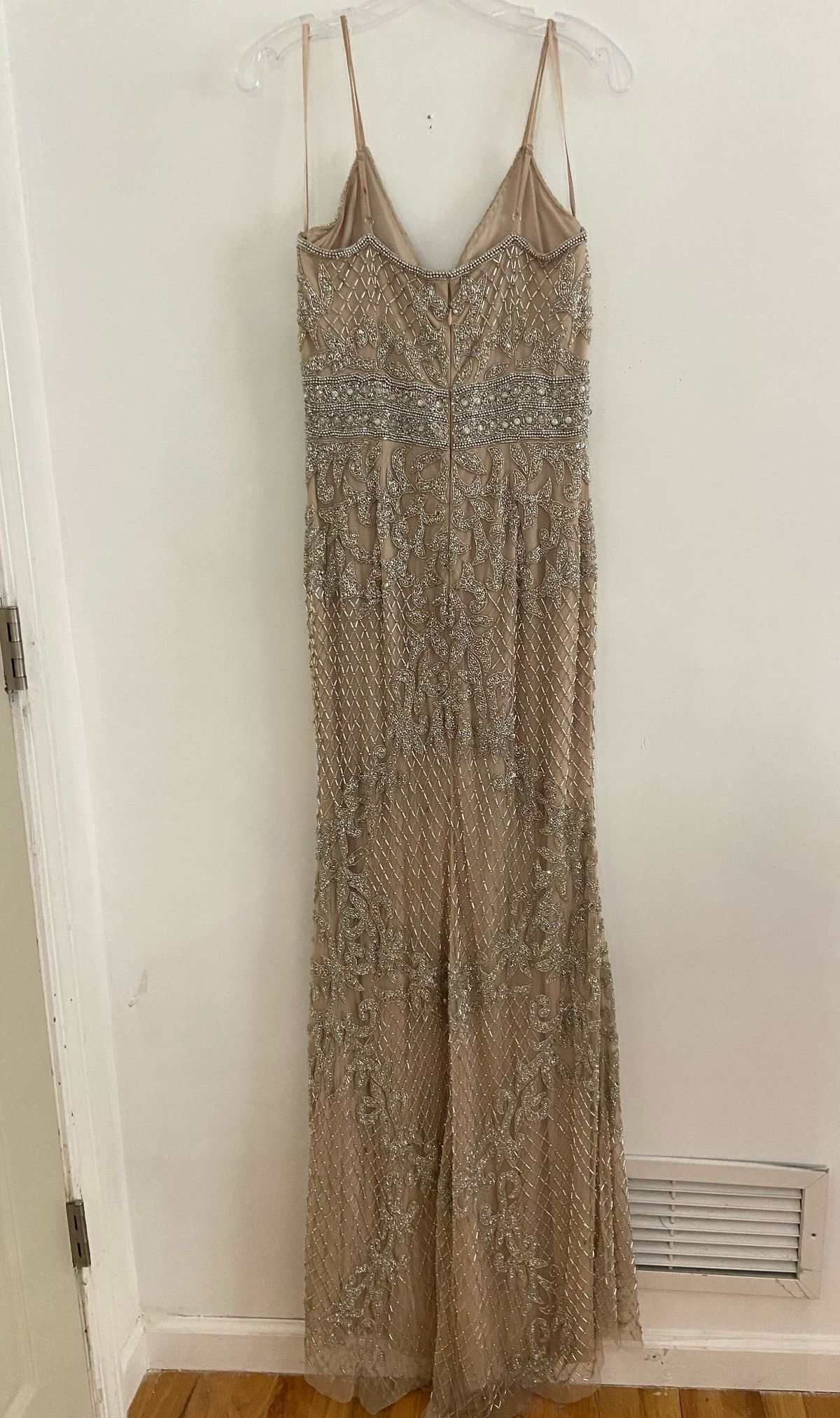 LARA Size 10 Prom Sequined Nude Floor Length Maxi on Queenly