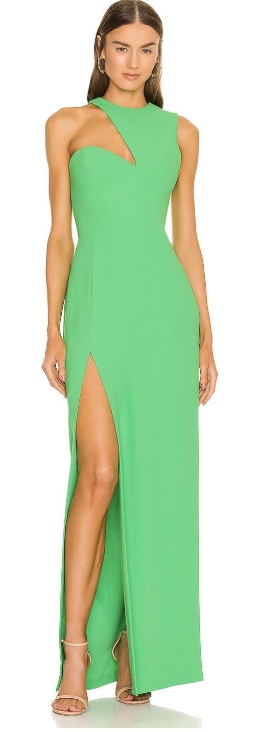 Size L Prom Green Side Slit Dress on Queenly