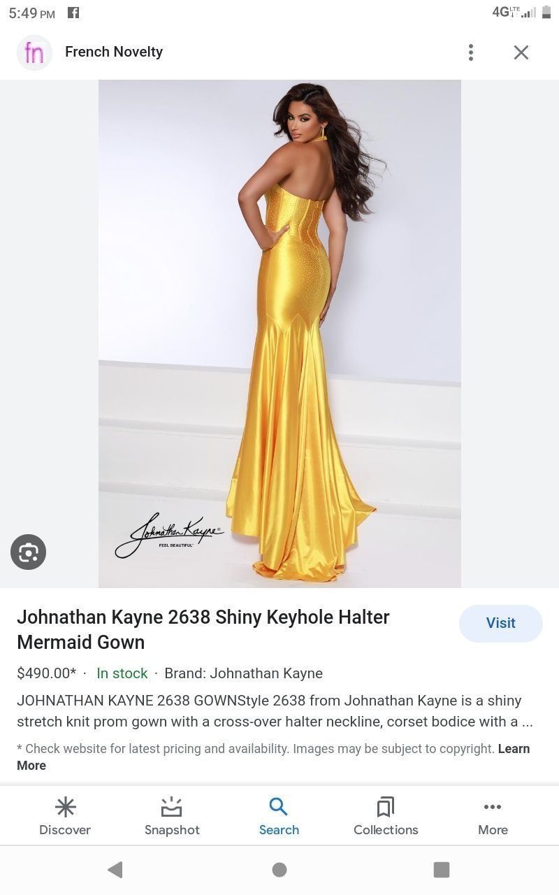 Johnathan Kayne Size 2 Yellow Mermaid Dress on Queenly
