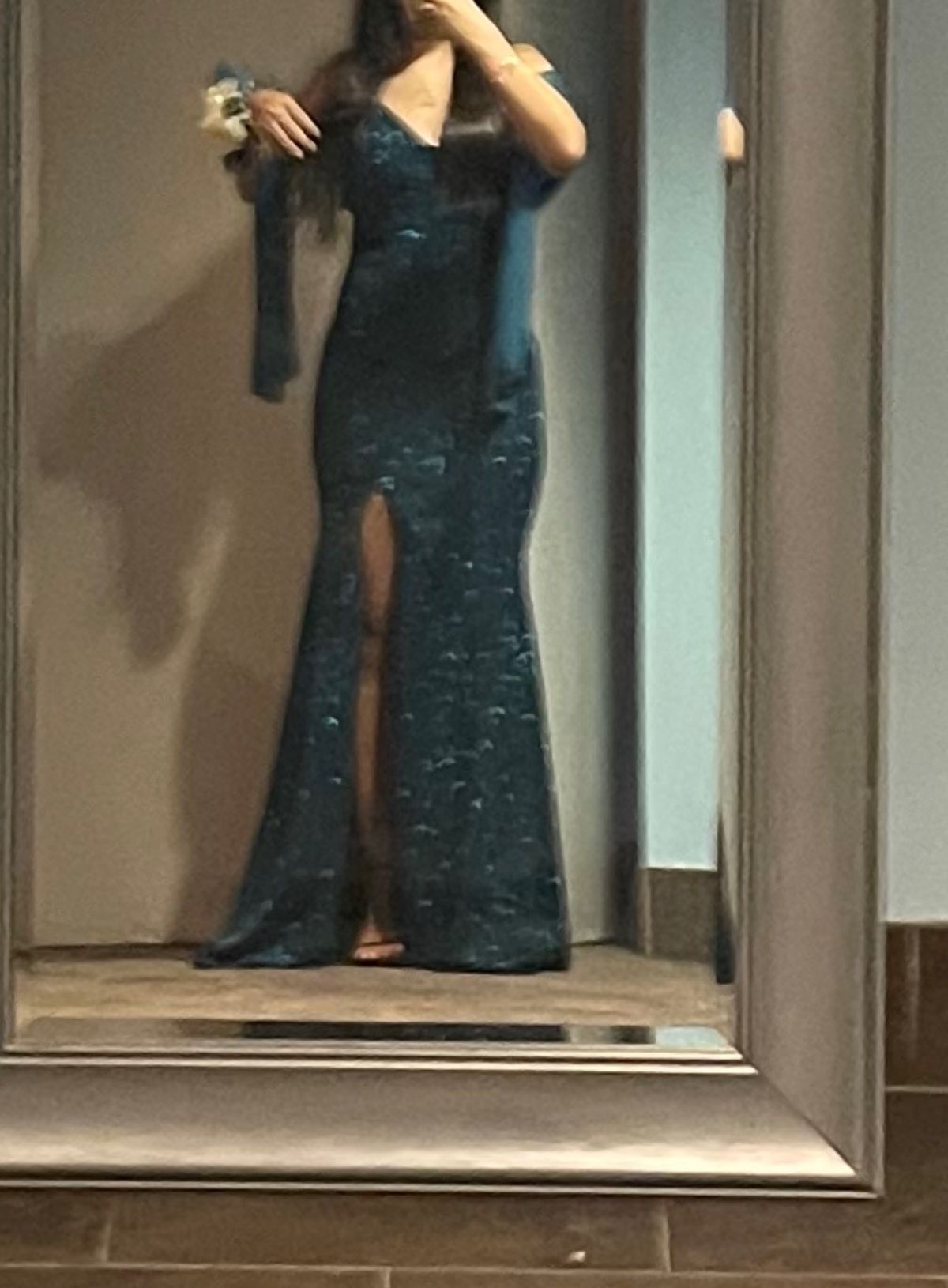 fiesta fashion Size M Prom Plunge Blue Side Slit Dress on Queenly