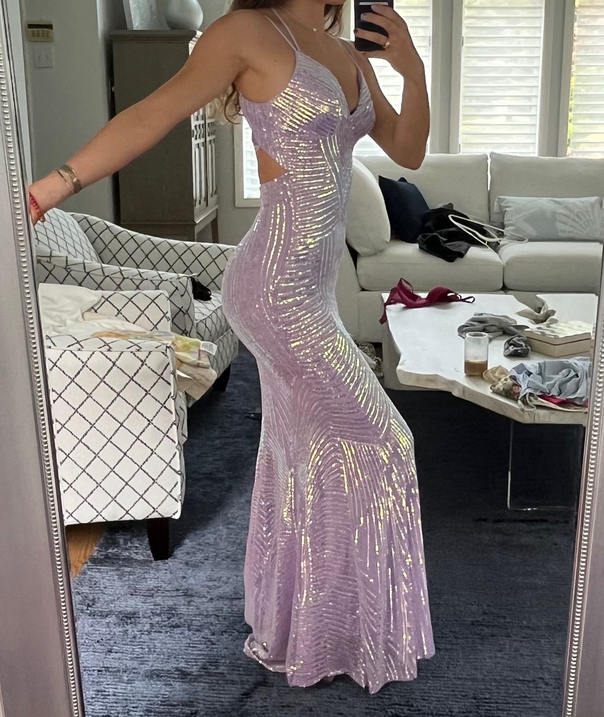 Size S Prom Plunge Light Purple Mermaid Dress on Queenly