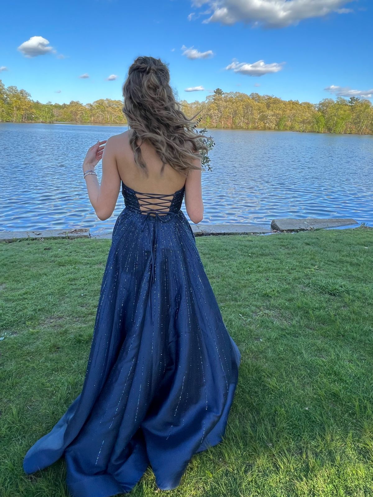 Sherri Hill Size 4 Prom Strapless Sequined Royal Blue A-line Dress on Queenly