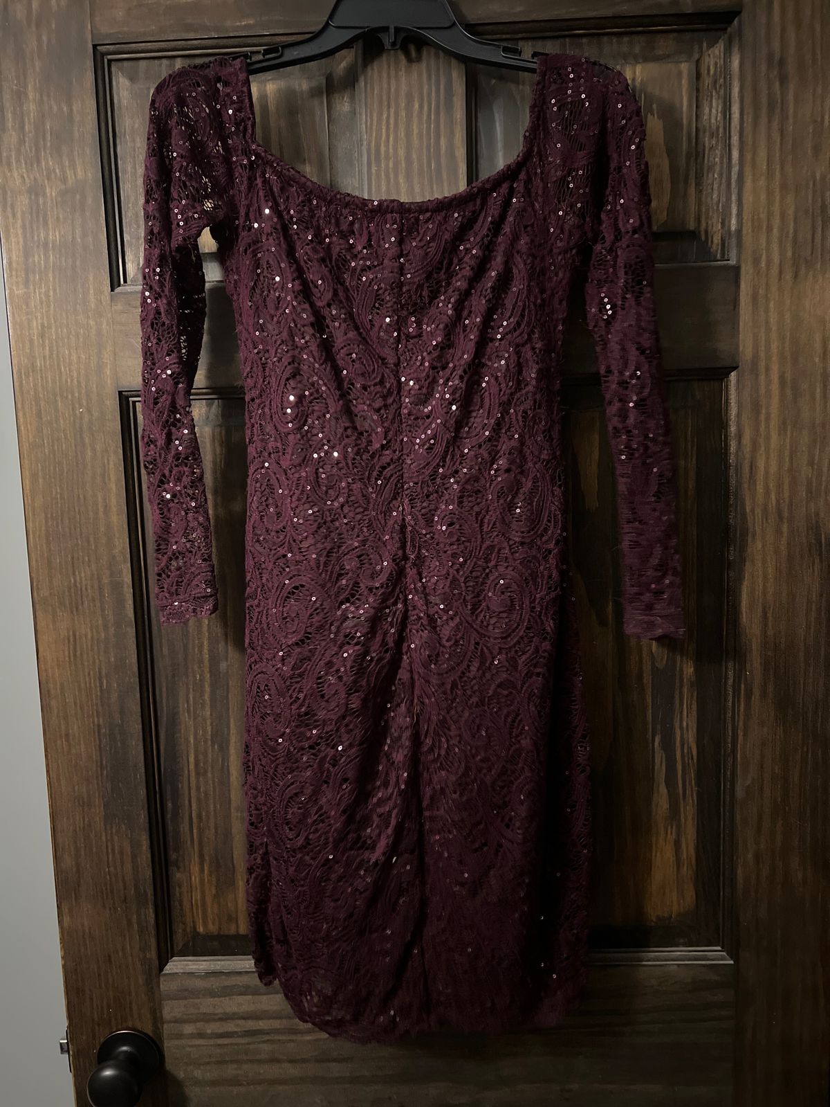 Size S Homecoming Long Sleeve Lace Burgundy Red Cocktail Dress on Queenly