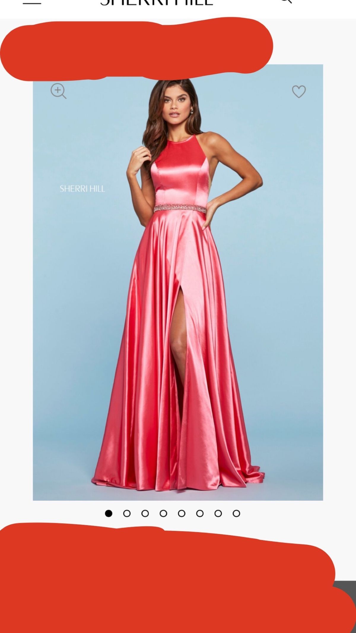 Sherri Hill Size 8 Prom High Neck Sequined Orange Side Slit Dress on Queenly