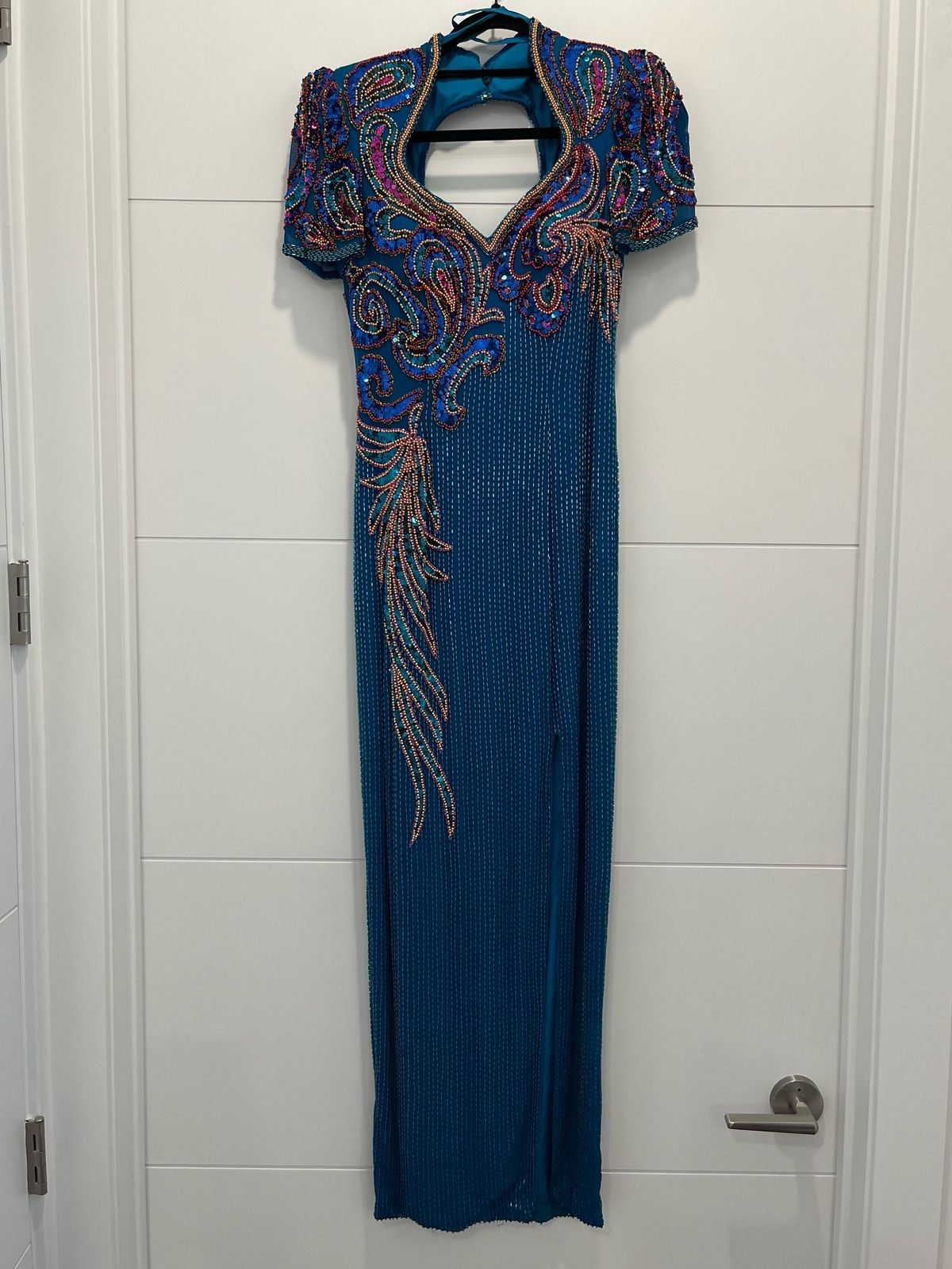 Alyce Designs Size 4 Multicolor Side Slit Dress on Queenly