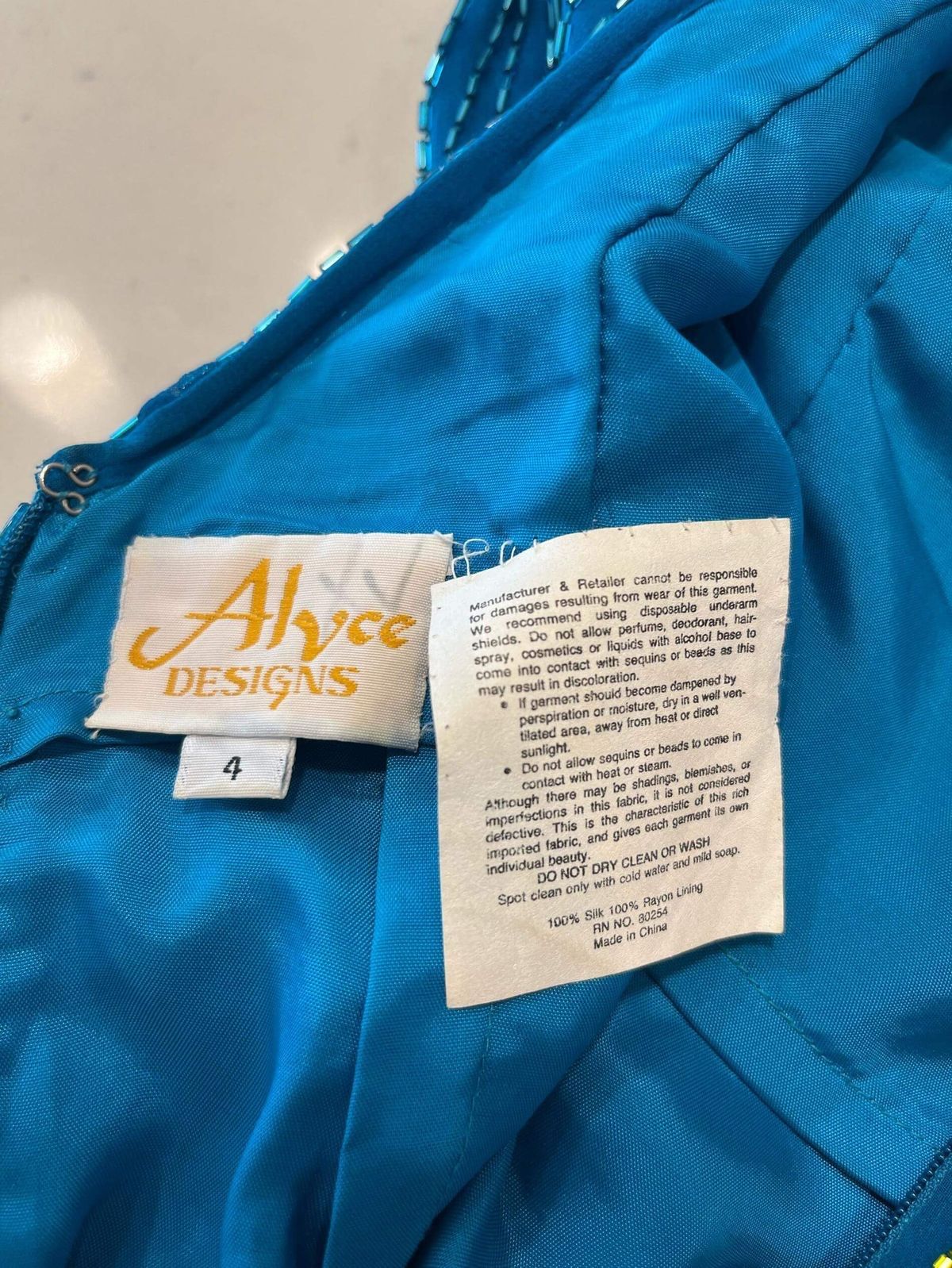 Alyce Designs Size 4 Multicolor Side Slit Dress on Queenly