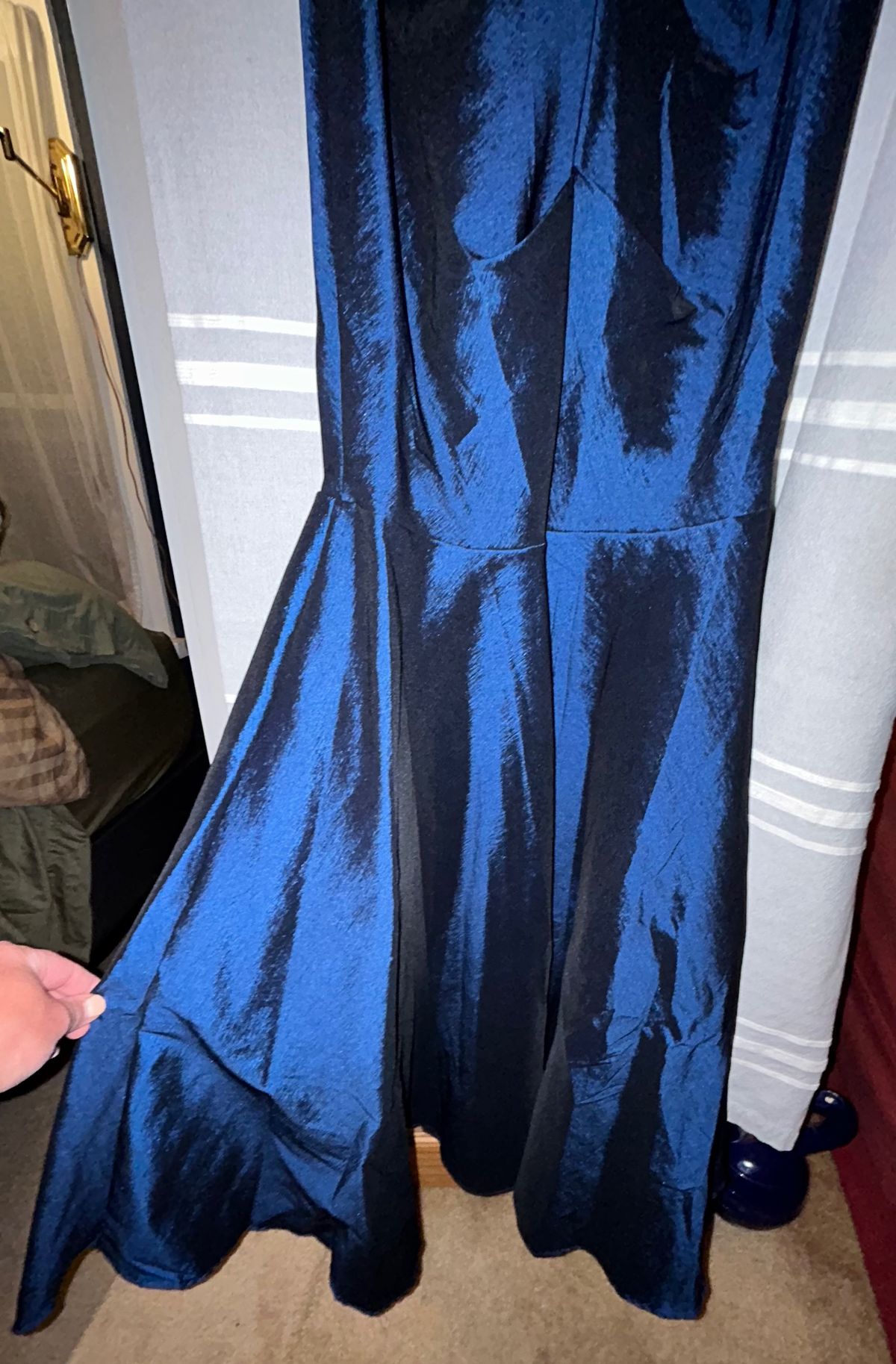 Xscape Size 4 Prom Strapless Sequined Royal Blue Dress With Train on Queenly