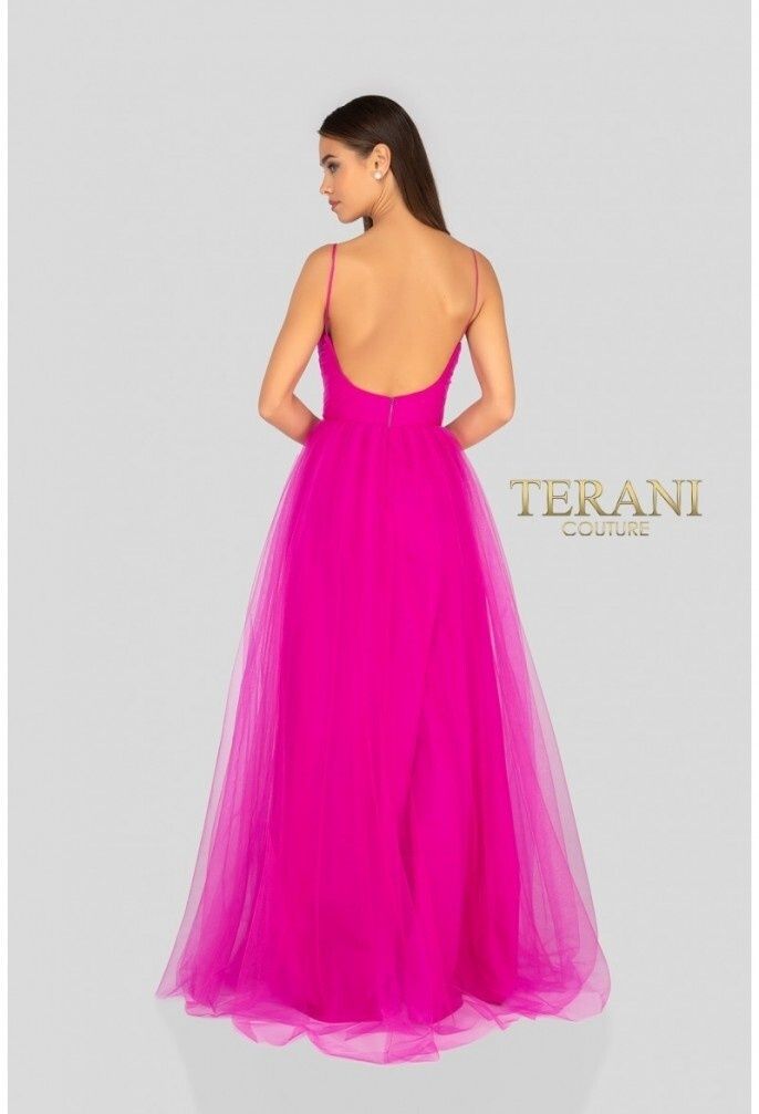 Style 1821E7170 Terani Couture Size 4 Pink A-line Dress on Queenly