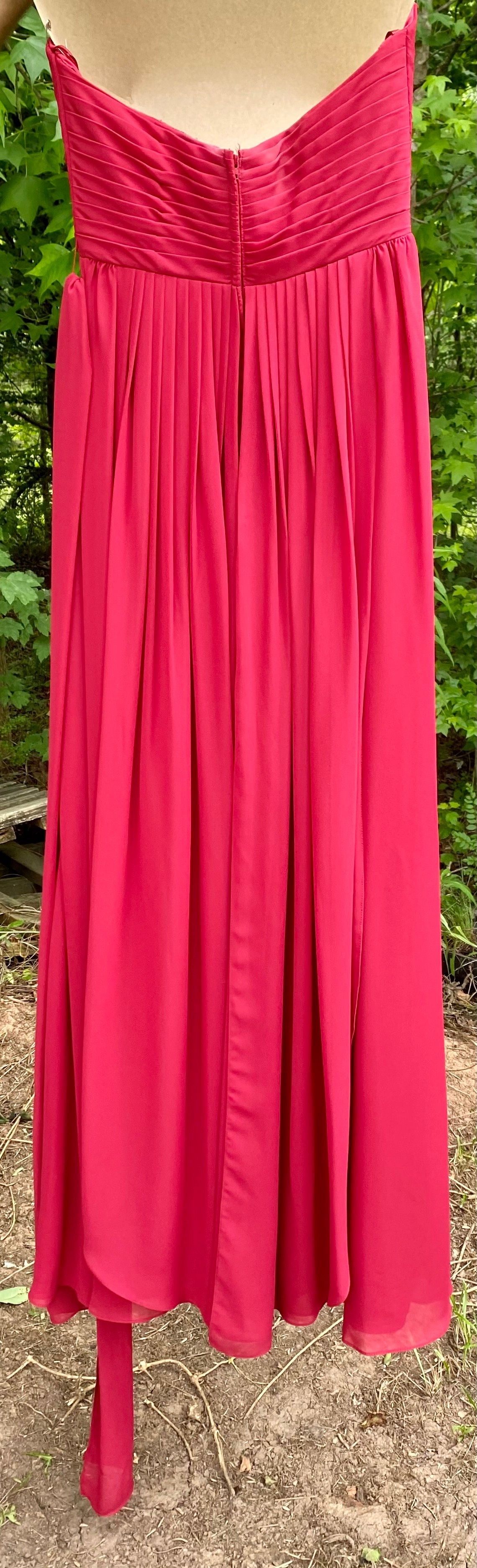 Allure Size 10 Bridesmaid Strapless Red A-line Dress on Queenly