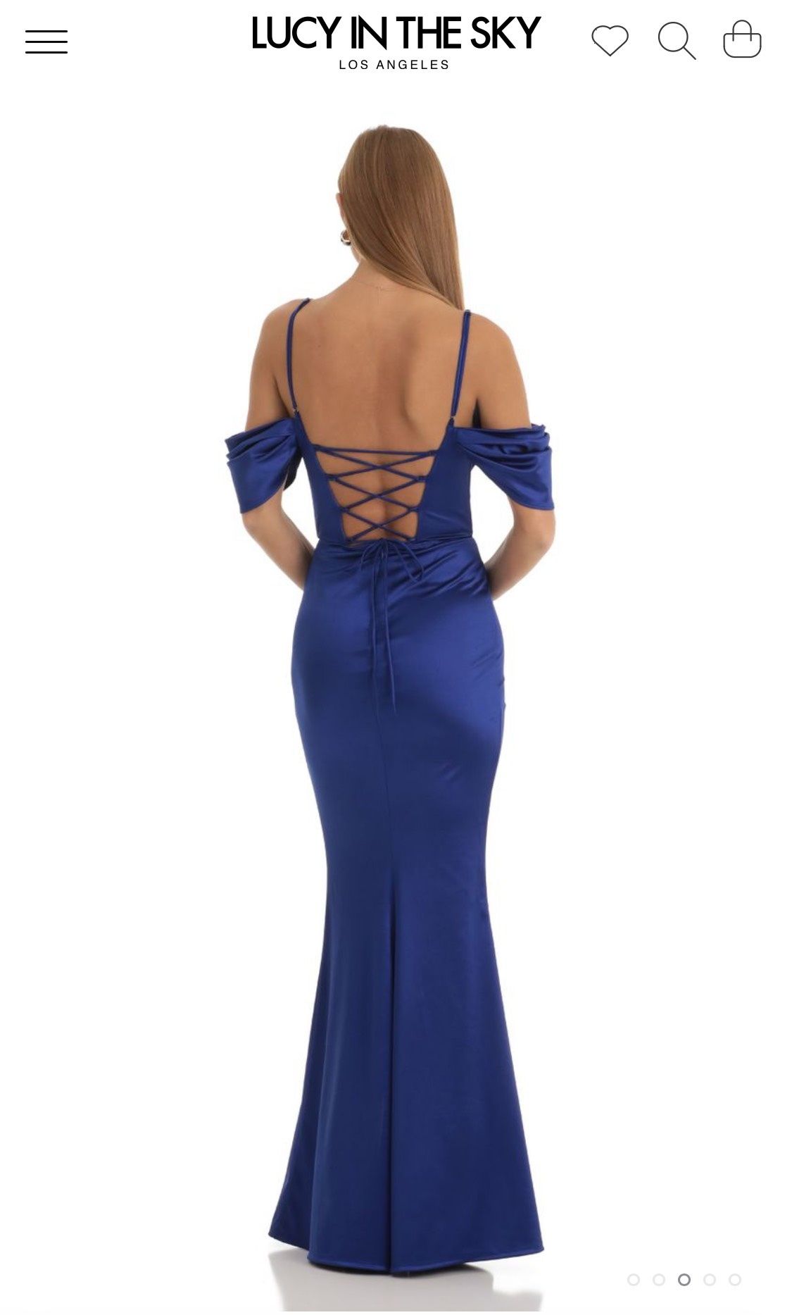 Lucy In The Sky Size M Bridesmaid Off The Shoulder Royal Blue Side Slit Dress on Queenly