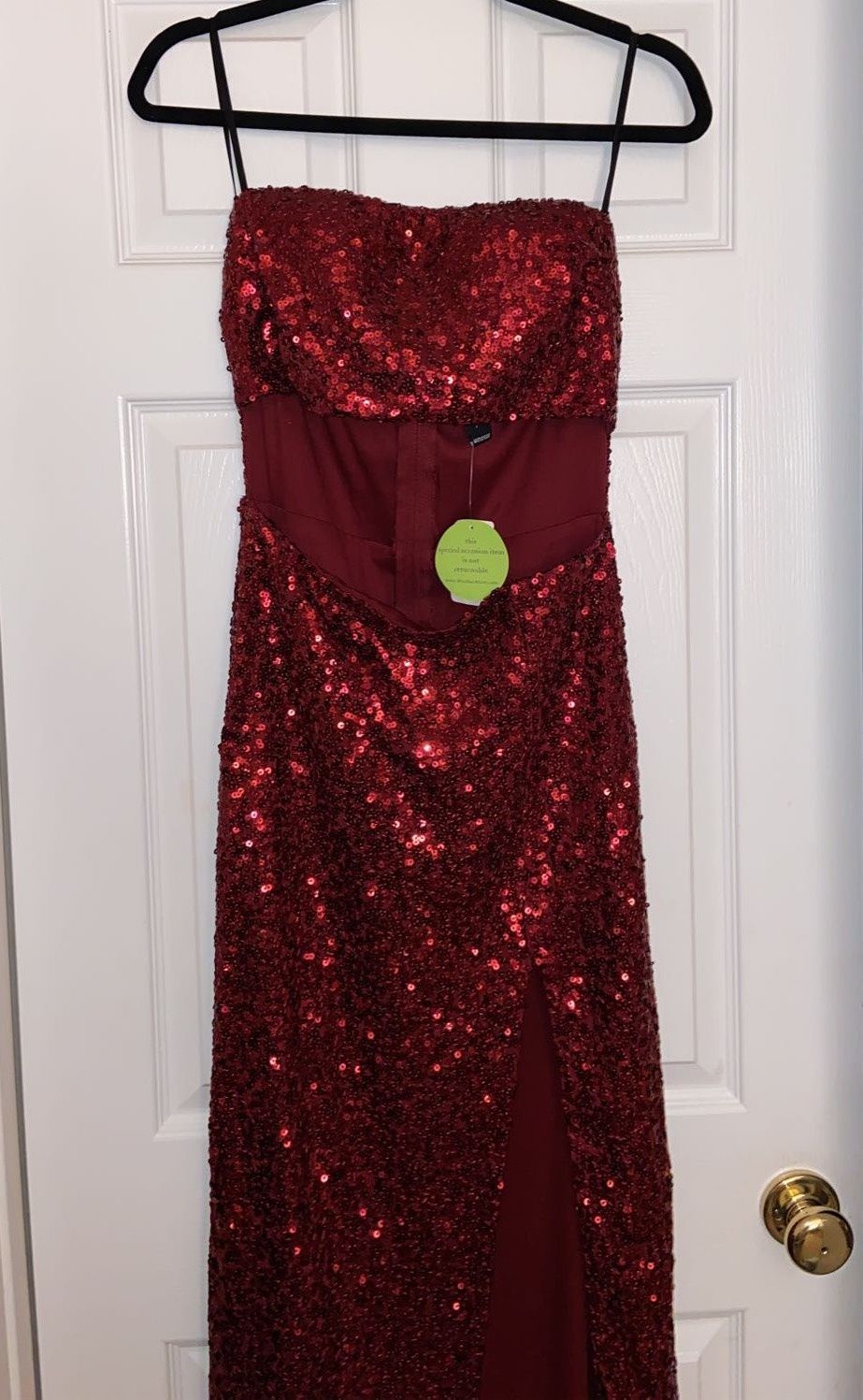 Windsor Size M Bridesmaid Strapless Burgundy Red Side Slit Dress on Queenly
