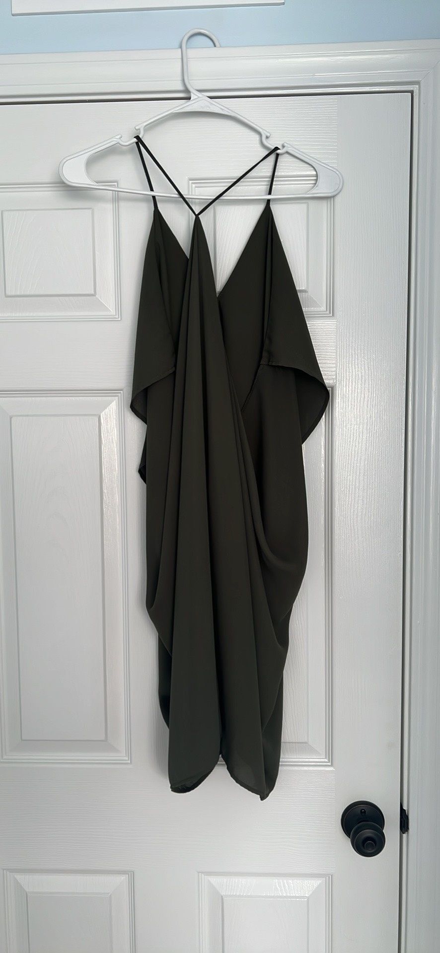 Size S Wedding Guest Plunge Green Floor Length Maxi on Queenly