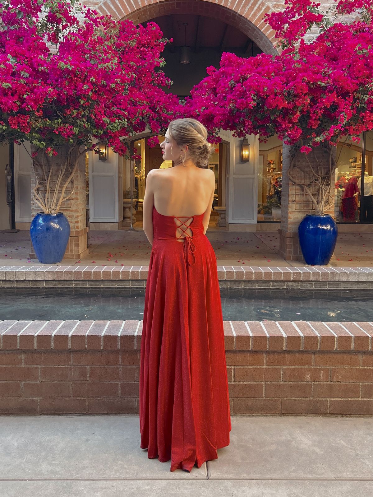 Size 4 Prom Strapless Red A-line Dress on Queenly