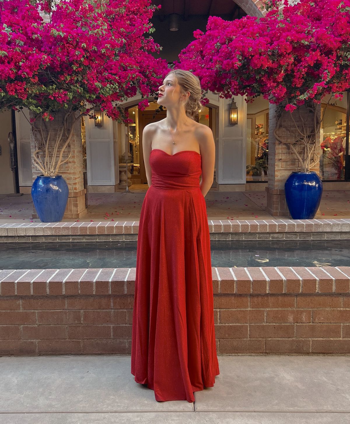 Calvin Klein Size 4 Prom Strapless Red Cocktail Dress on Queenly