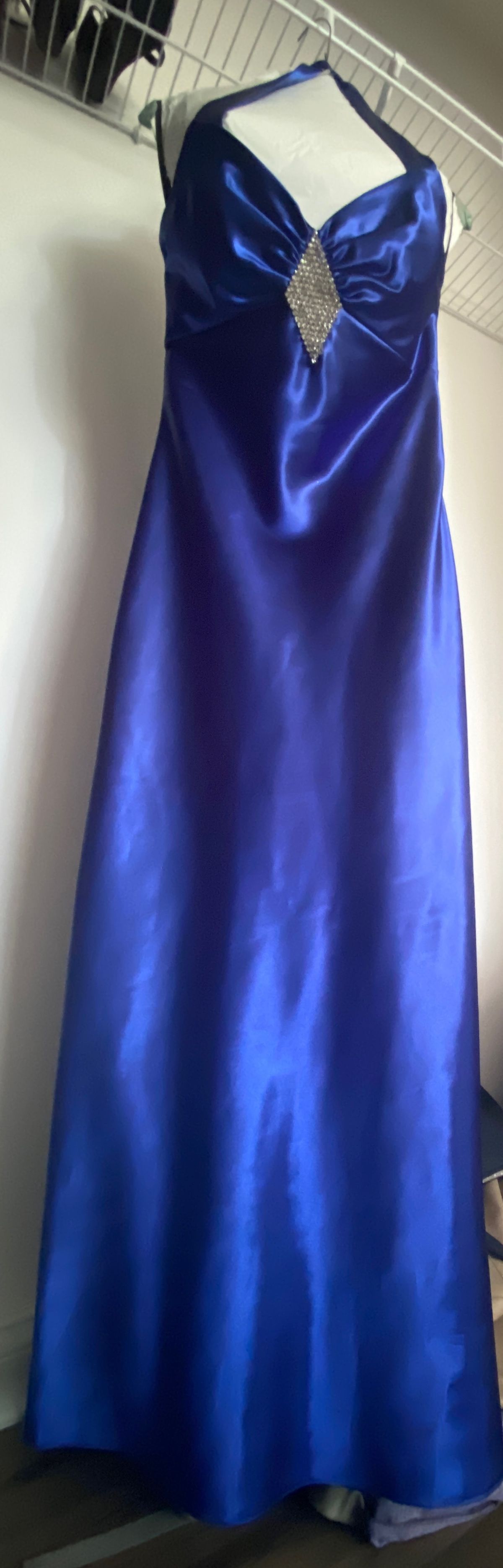 Jessica McClintock Size 10 Prom Halter Blue Floor Length Maxi on Queenly