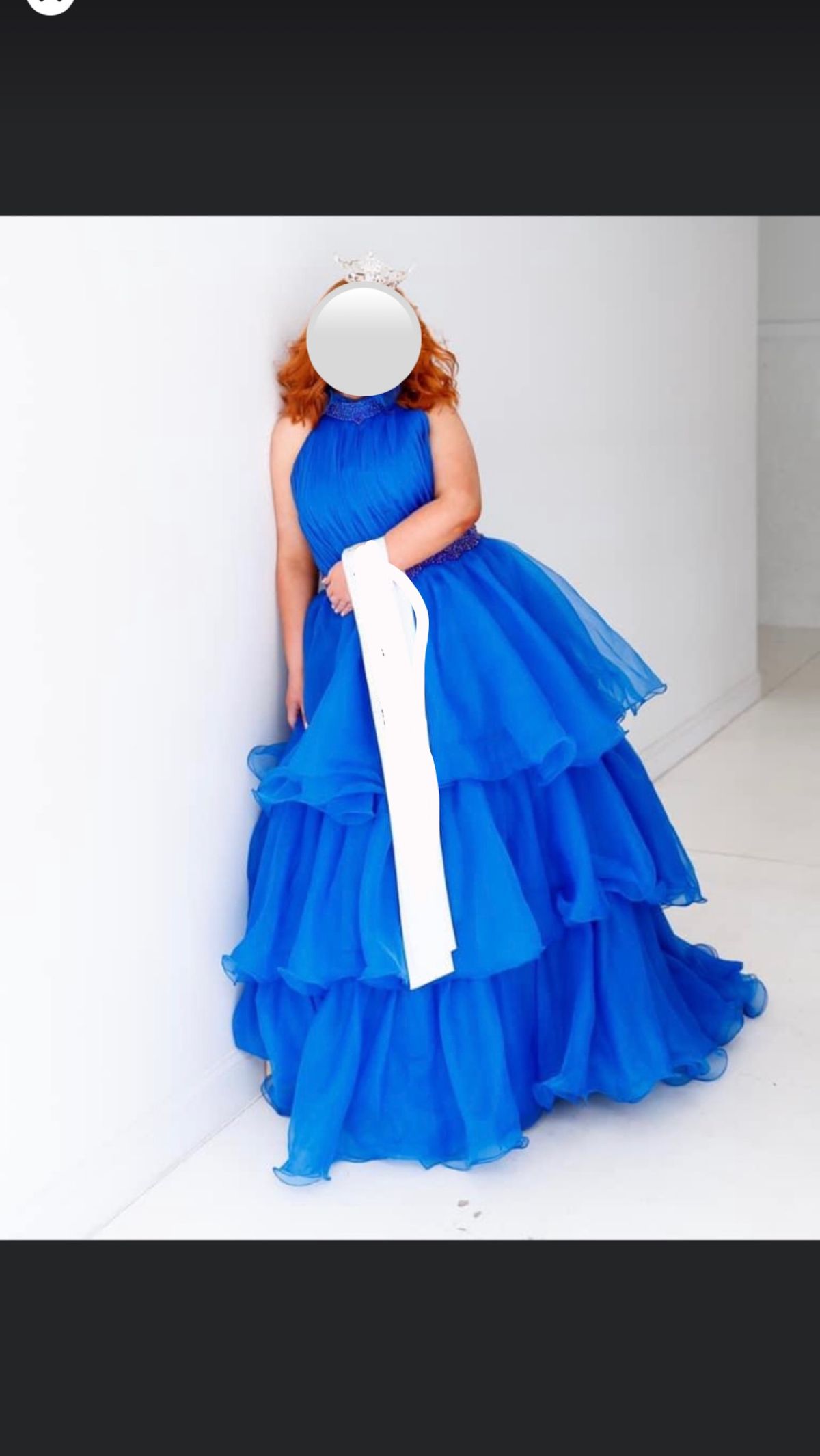 One more couture  Size 14 Blue Ball Gown on Queenly