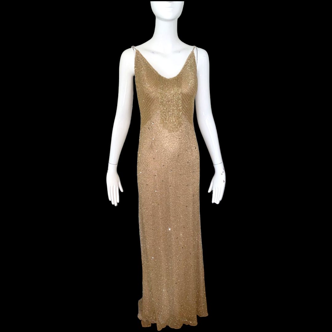 Style 1451 Ashley Lauren Size 2 Gold Floor Length Maxi on Queenly