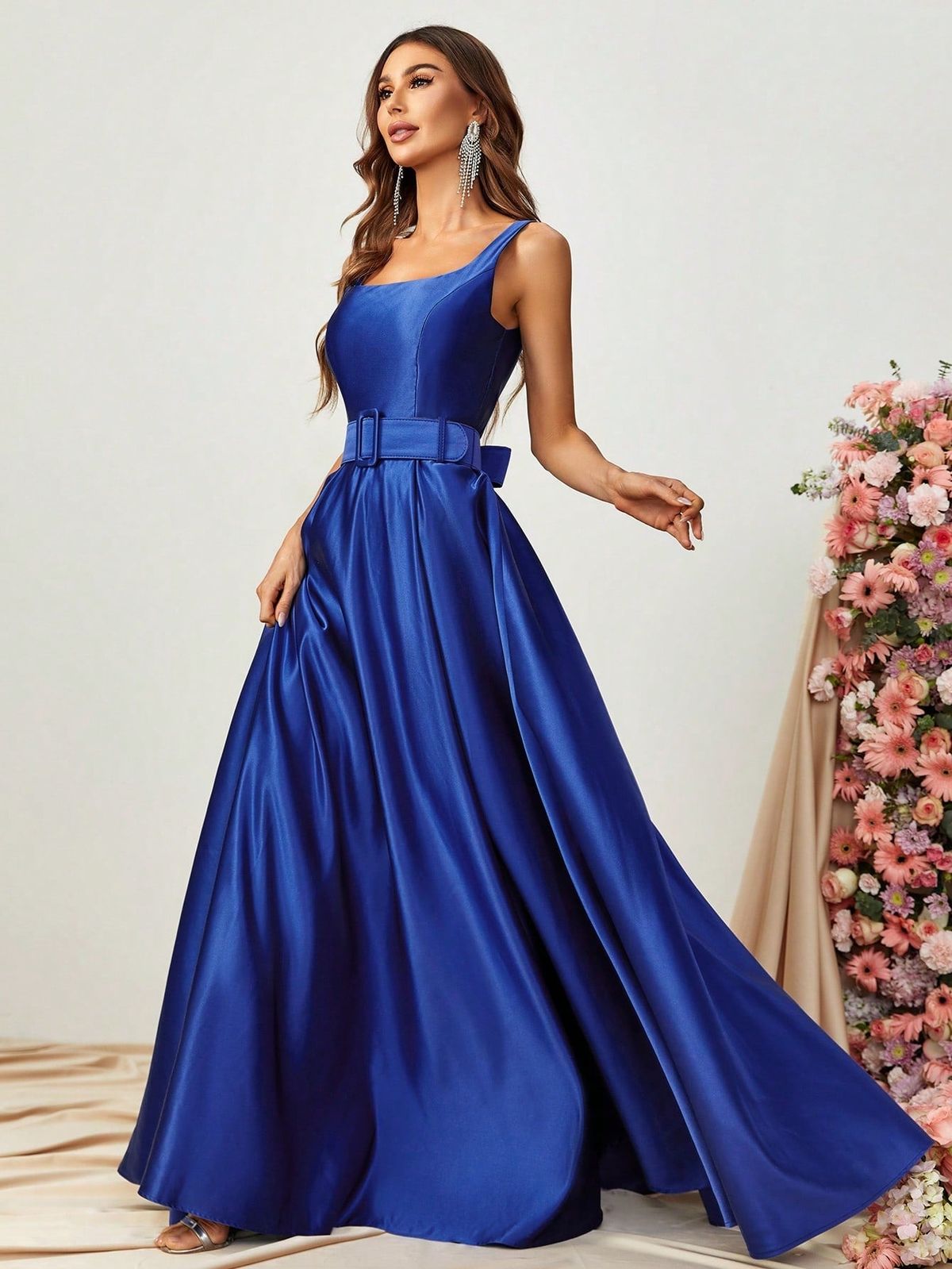 Style FSWD1337 Faeriesty Size XS High Neck Royal Blue A-line Dress on Queenly