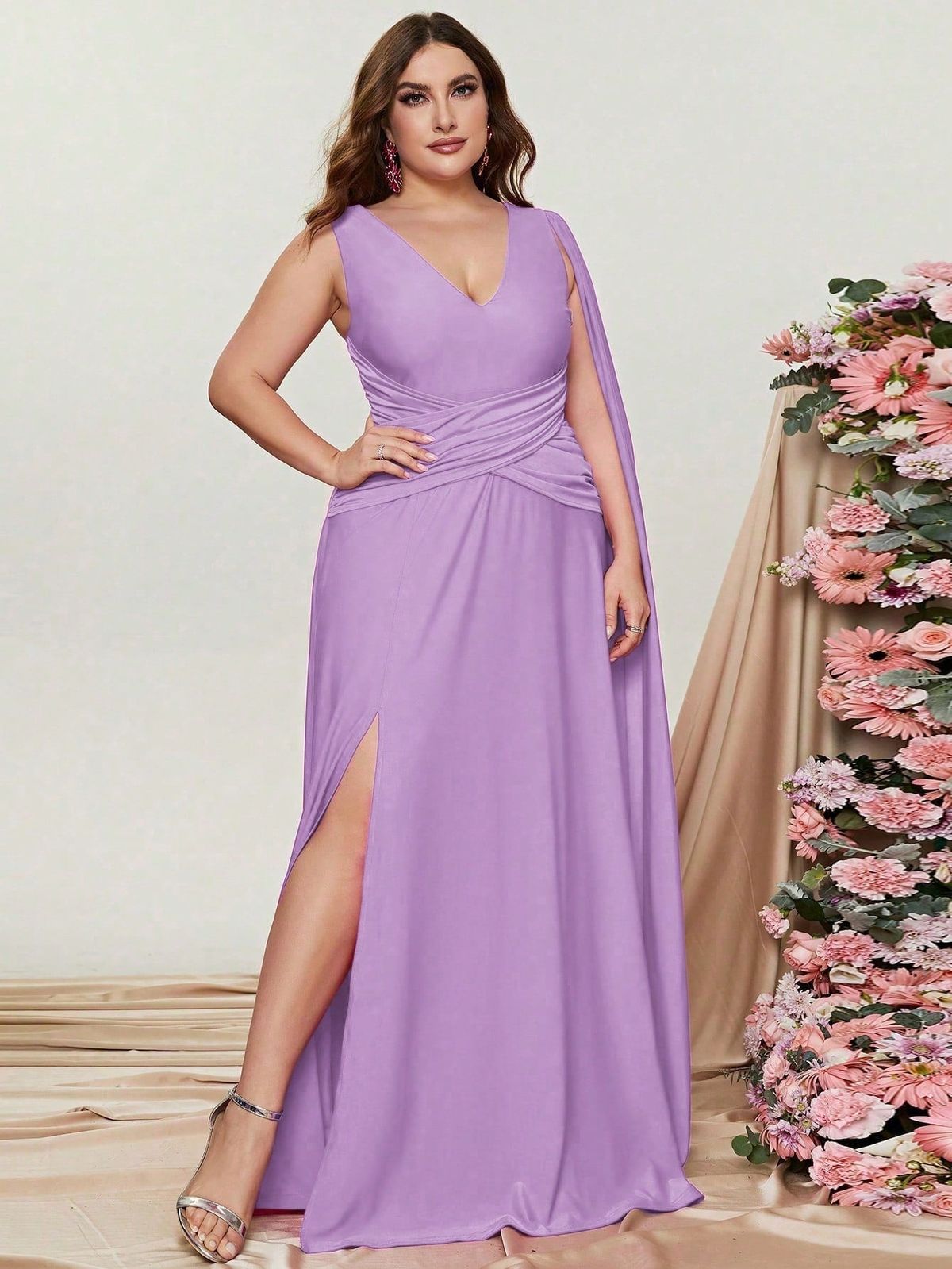 Style FSWD0772P Faeriesty Size 1X Purple A-line Dress on Queenly