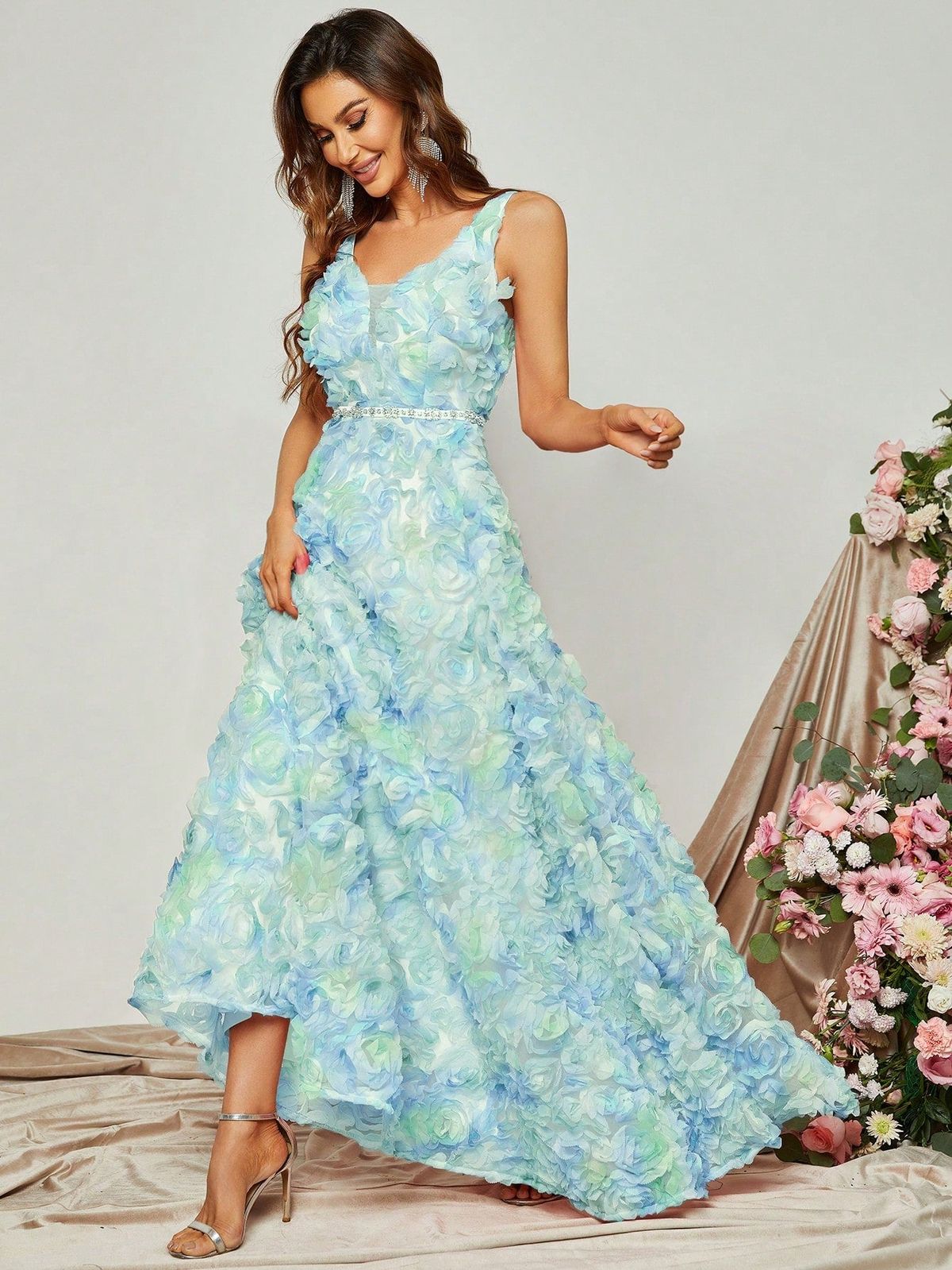 Style FSWD8059 Faeriesty Size S Blue Floor Length Maxi on Queenly