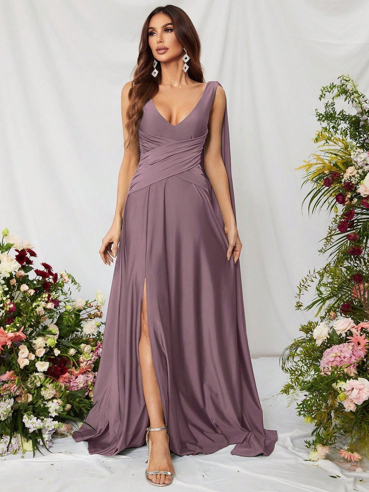Style FSWD0772 Faeriesty Size XL Purple Side Slit Dress on Queenly