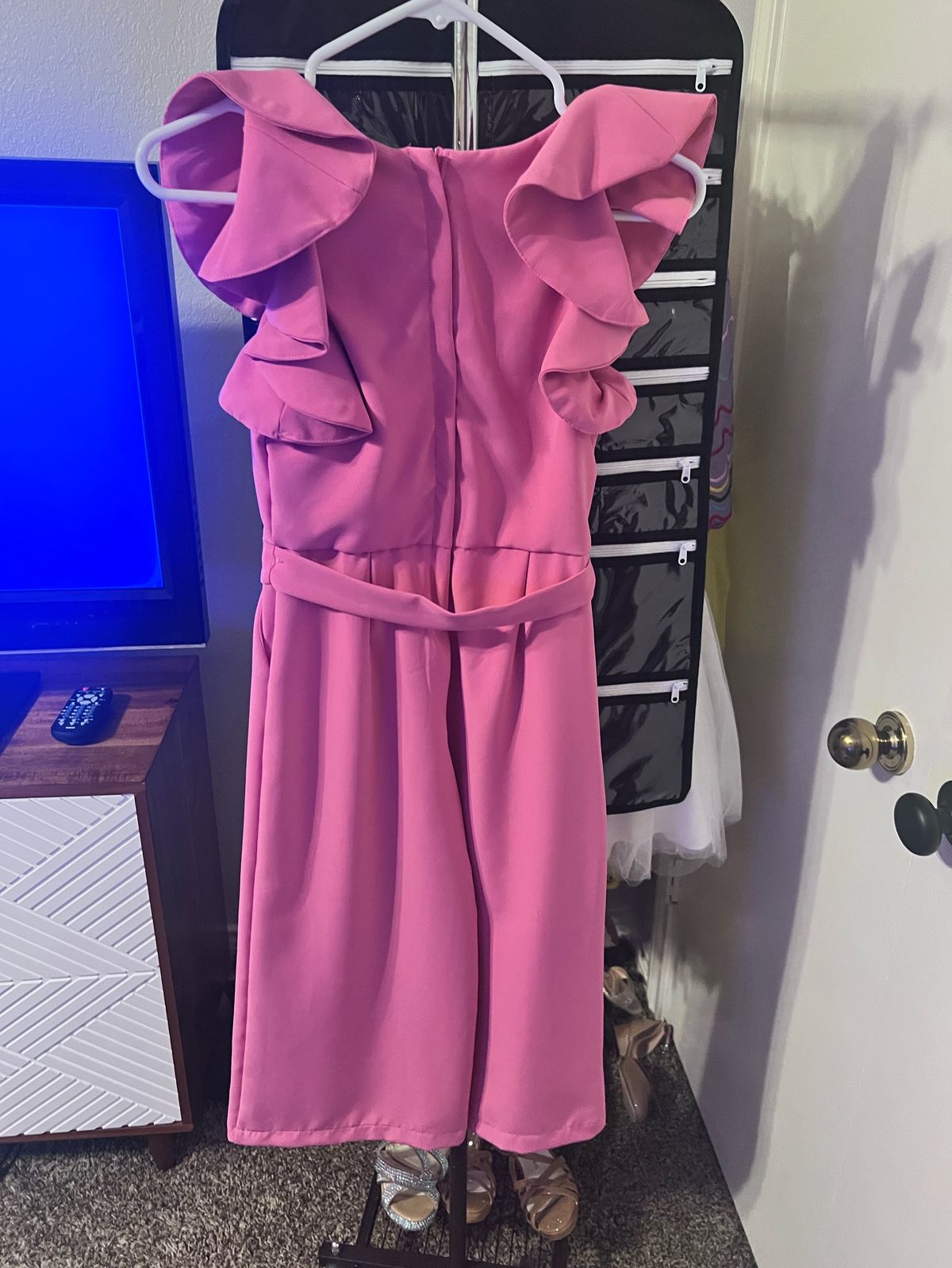 Girls Size 10 Nightclub Pink Formal Jumpsuit on Queenly