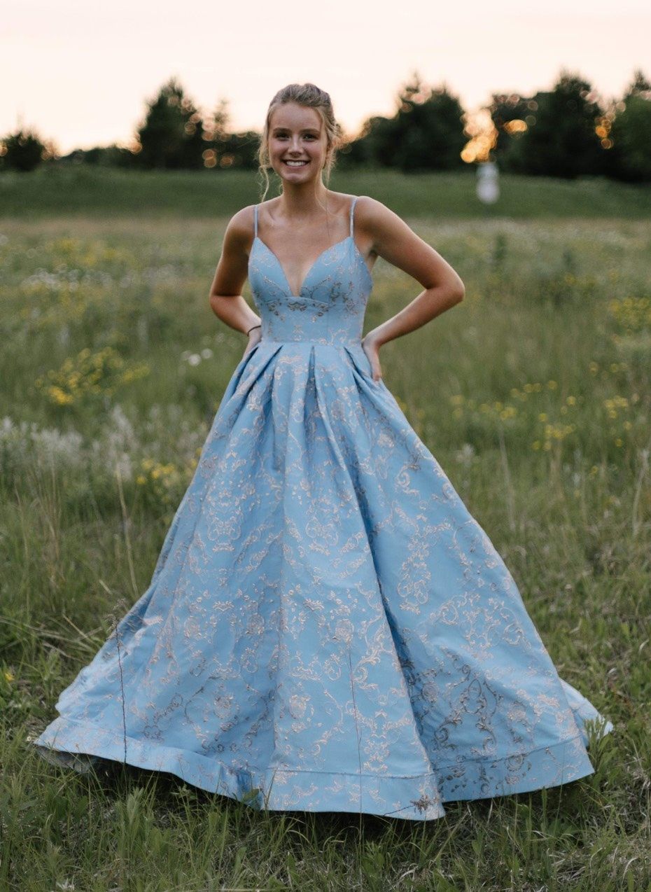 Sherri Hill Size 6 Prom Blue Ball Gown on Queenly