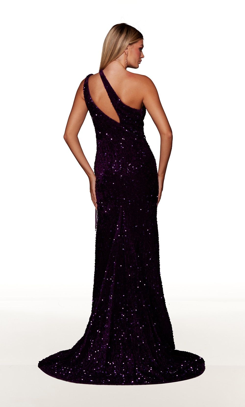 Style 61334 Alyce Paris Size 10 Purple Side Slit Dress on Queenly